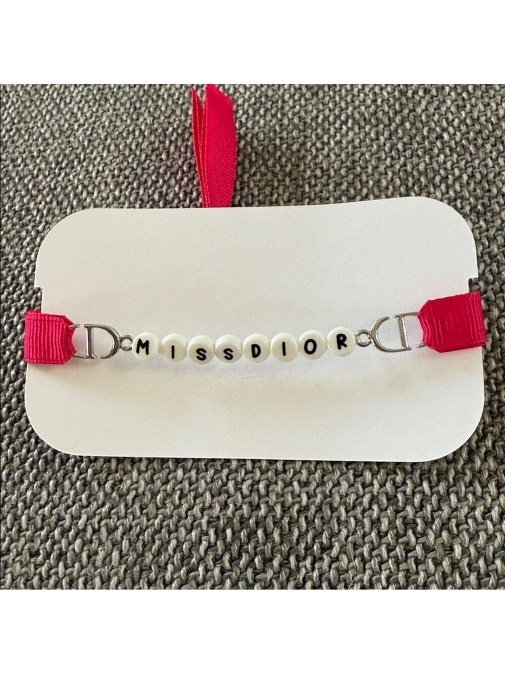 Dior Miss Dior Bracelet Pink Ribbon White Beads - Picture 5 of 11